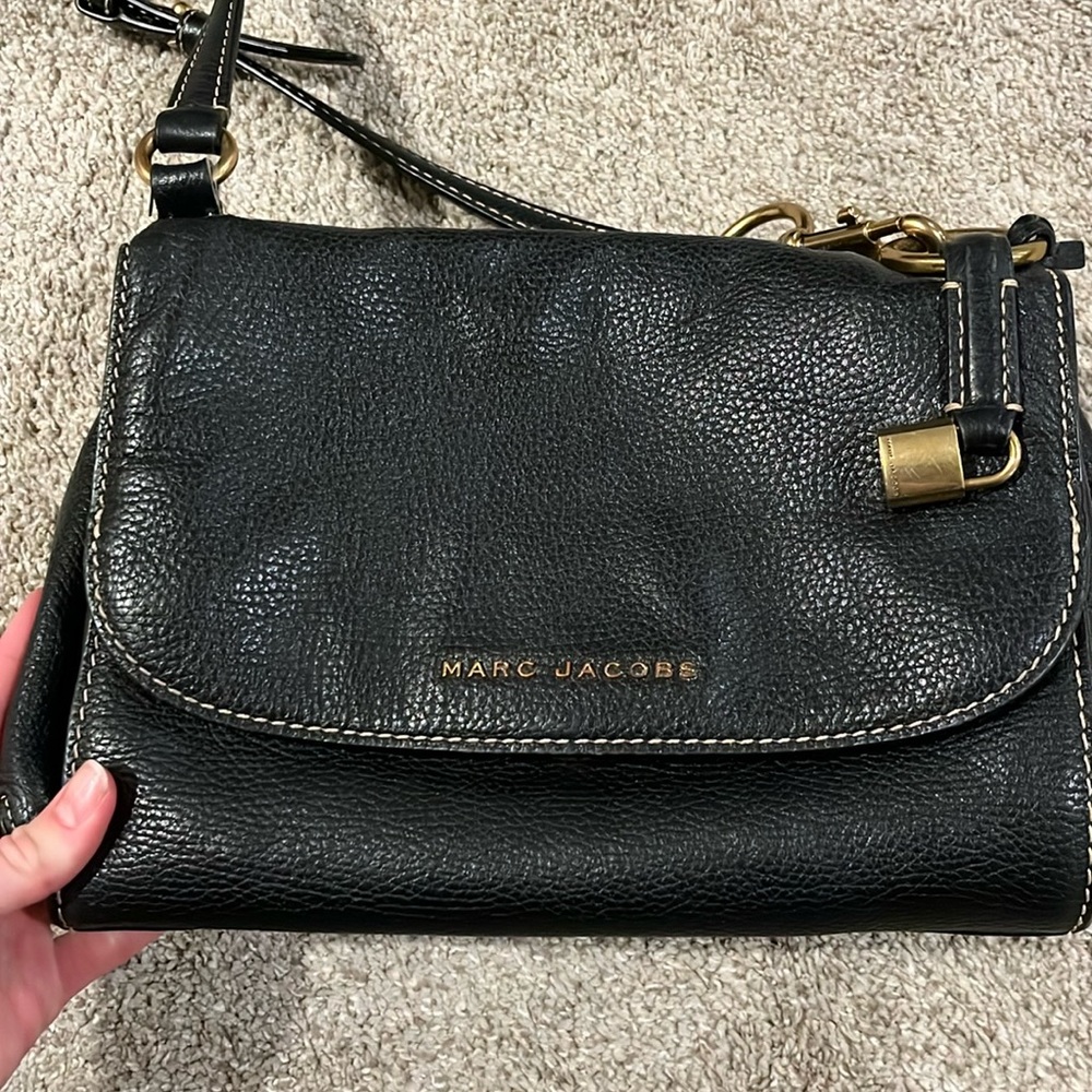Marc Jacobs Black Leather Pebble Bag